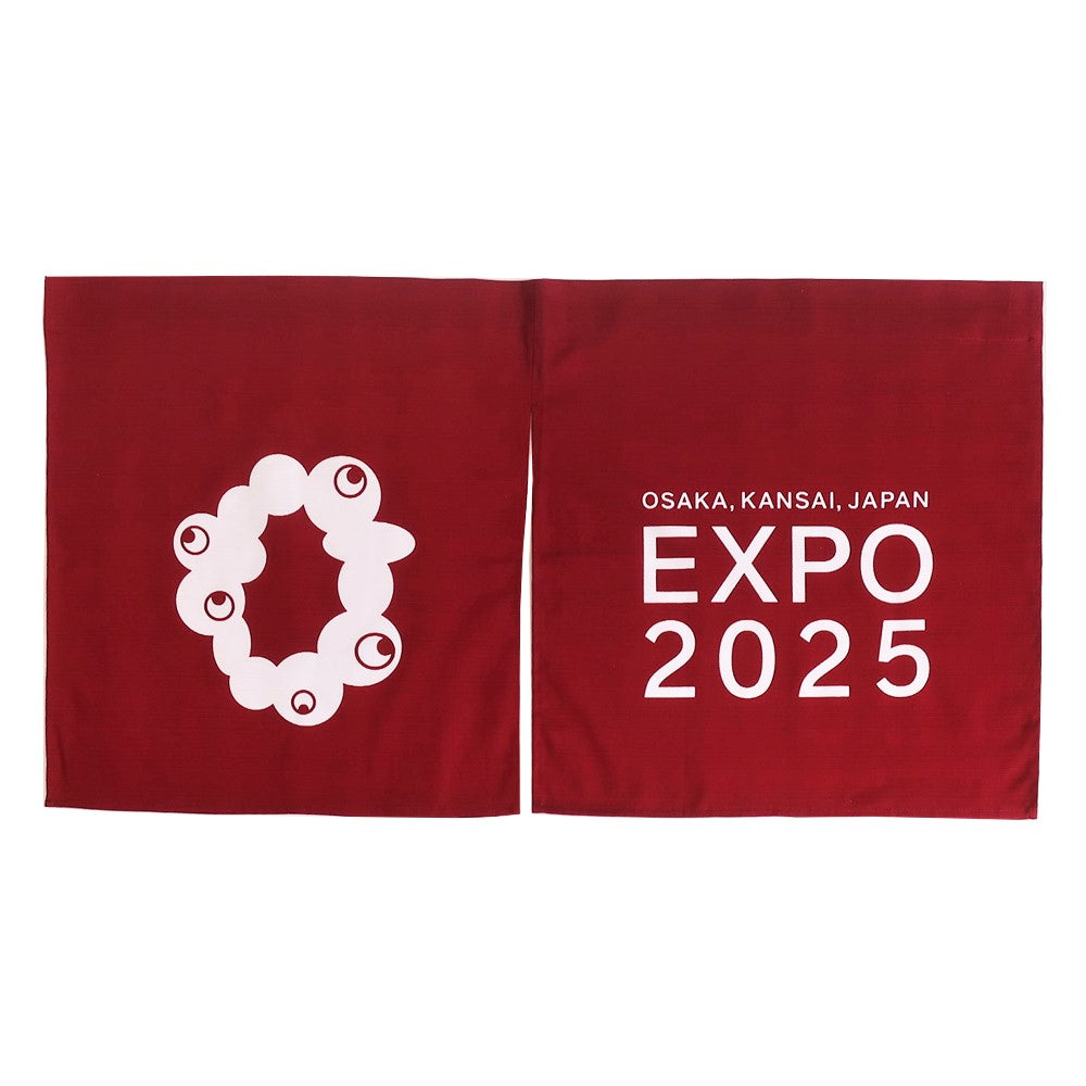 EXPO2025　暖簾（のれん）ロゴマーク　えんじ