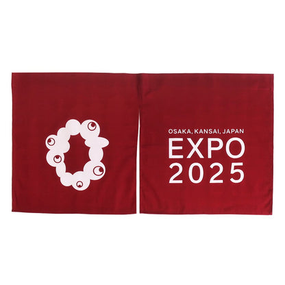 EXPO2025　暖簾（のれん）ロゴマーク　えんじ