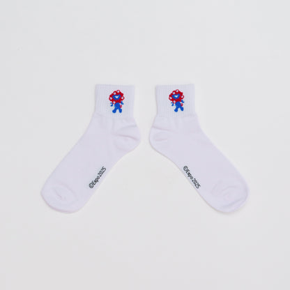 EXPO2025　ミャクミャク　ソックス表裏柄ショート丈　ホワイト　25-27cm　MENS