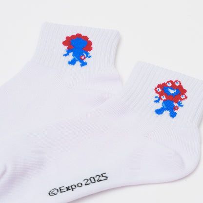 EXPO2025　ミャクミャク　ソックス表裏柄ショート丈　ホワイト　23-25cm　LADIES