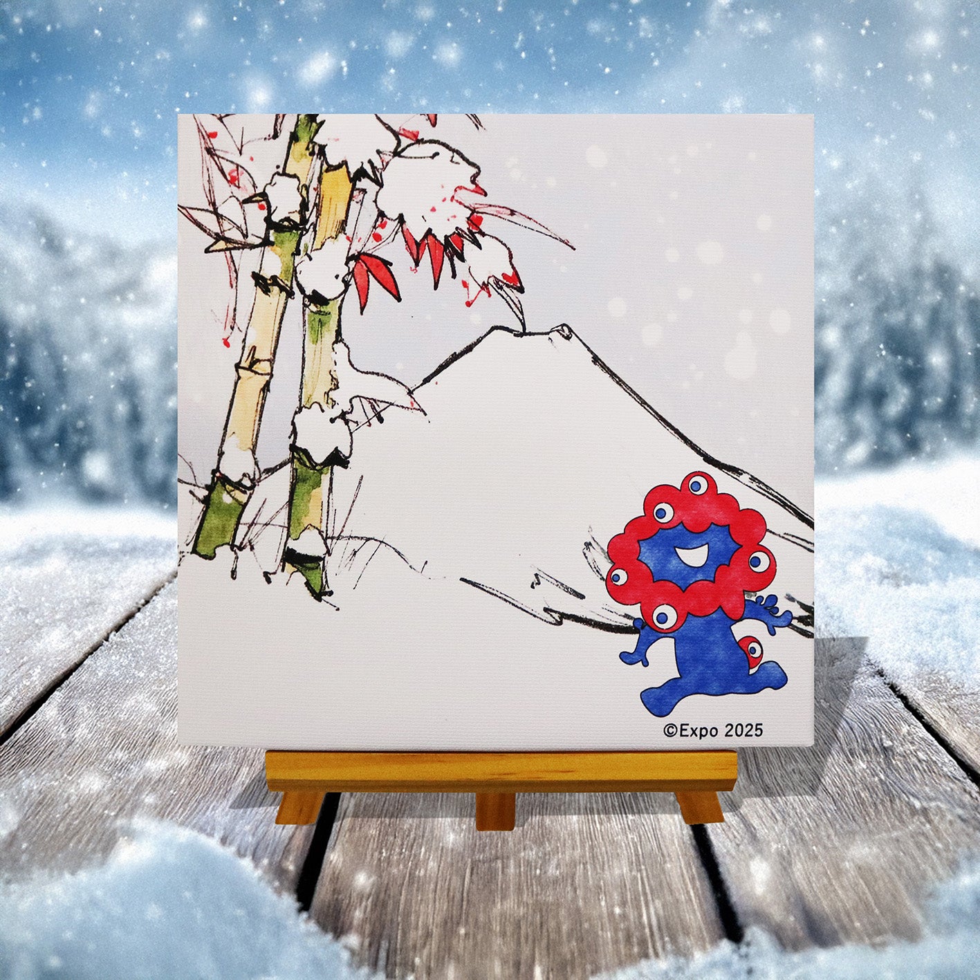 EXPO2025　ミャクミャク　キャンバスジクレー和シリーズ　「冬」SO号
