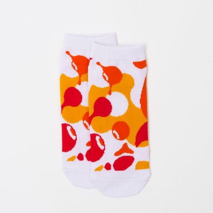 EXPO2025　ミャクミャク　ソックス　WORLD柄　オレンジ25-27cm　MENS