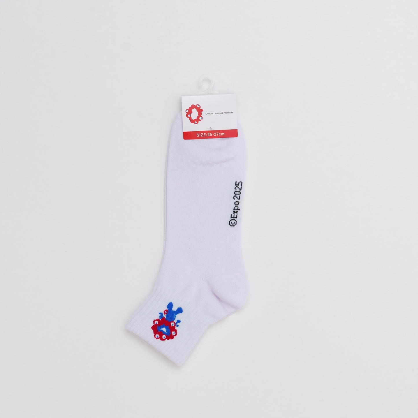 EXPO2025　ミャクミャク　ソックス表裏柄ショート丈　ホワイト　25-27cm　MENS