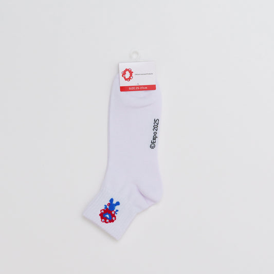 EXPO2025　ミャクミャク　ソックス表裏柄ショート丈　ホワイト　25-27cm　MENS