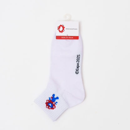 EXPO2025　ミャクミャク　ソックス表裏柄ショート丈　ホワイト　23-25cm　LADIES