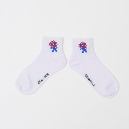 EXPO2025　ミャクミャク　ソックス表裏柄ショート丈　ホワイト　23-25cm　LADIES