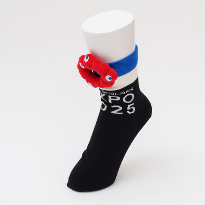 EXPO2025　ミャクミャク　ソックス　ぬいぐるみ付　ブラック23－25cm　LADIES